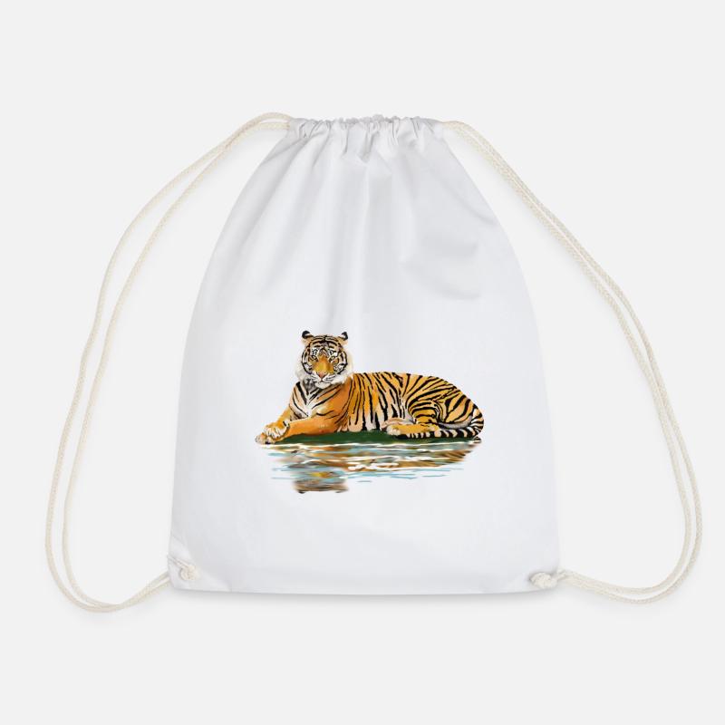 Tiger - Turnbeutel - Weiß