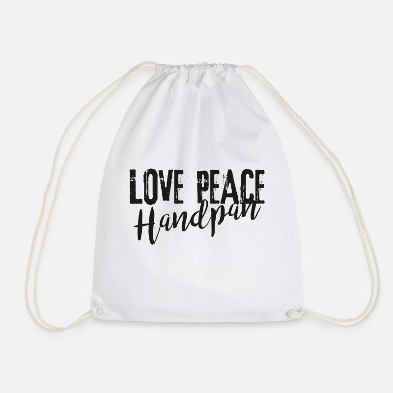 LOVE PEACE Handpan - black - Turnbeutel - Weiß