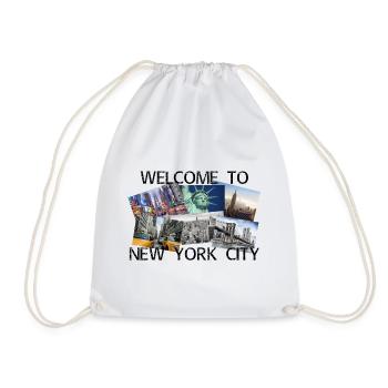 New York City USA Amerika America Stadt Skyline - Turnbeutel - Weiß - Vorne