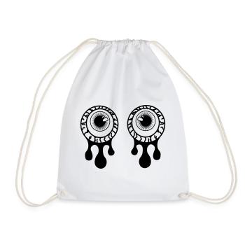 Eyes, pupils with eye fluid tears - Drawstring Bag - white - Front