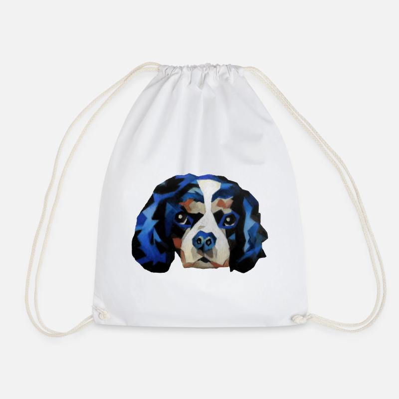 Cavalier King Charles Spaniel - Drawstring Bag - white