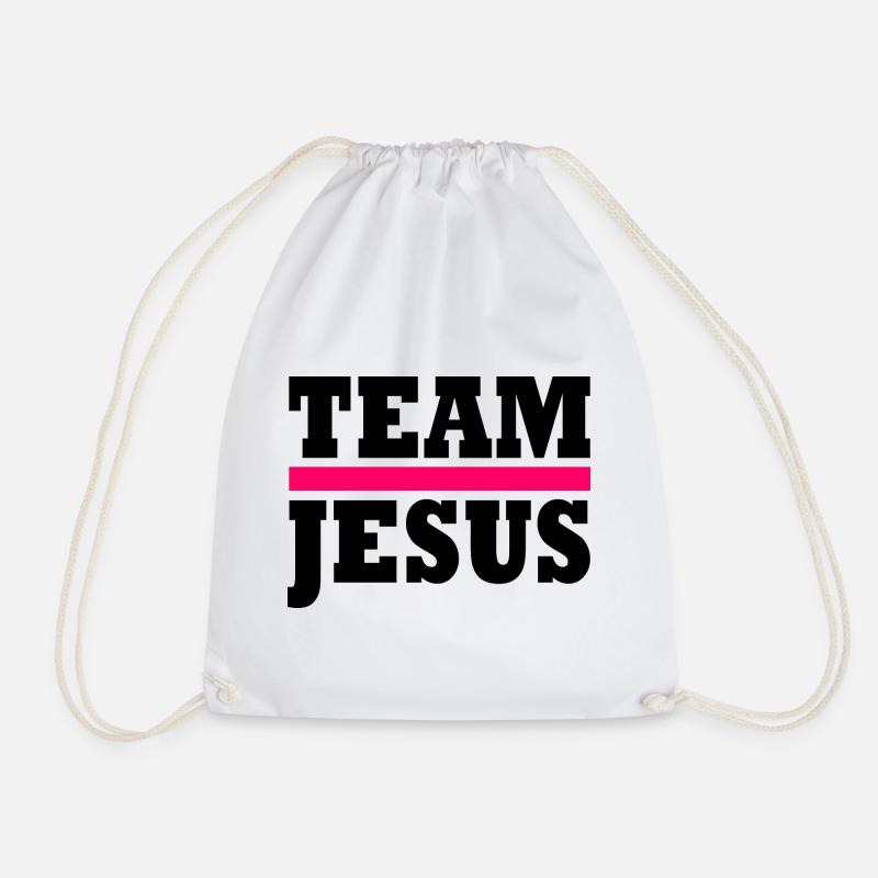 Team jesus - Drawstring Bag - white