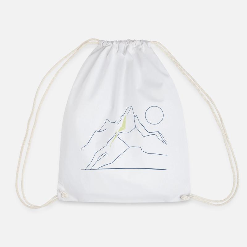 Berglinie Minimal - Turnbeutel - Weiß