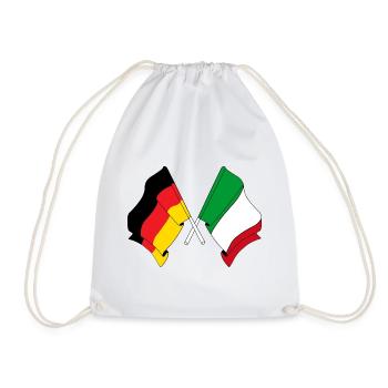 Flag of Germany and flag Italy - Drawstring Bag - white - Front