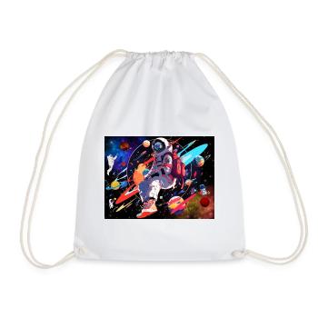 Astronaut and space - Drawstring Bag - white - Front