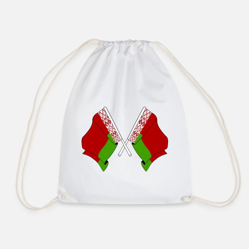 Deux drapeaux croisés de Russie blanche - Sac de sport léger - blanc