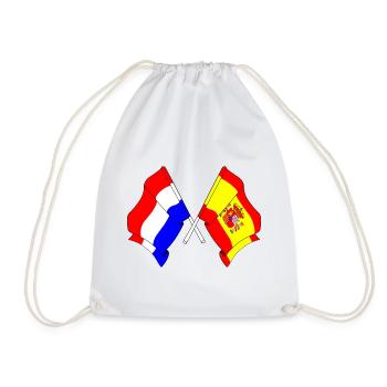 Flag of the Netherlands and flag of Spain - Drawstring Bag - white - Front