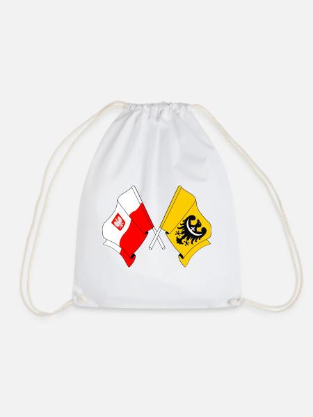 Flagge Polens, Niederschlesien gekreuzt - Turnbeutel - Weiß