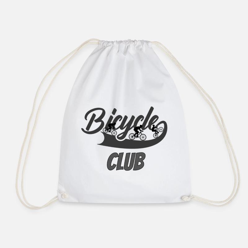 Bicycle Club Logo Print - Drawstring Bag - white