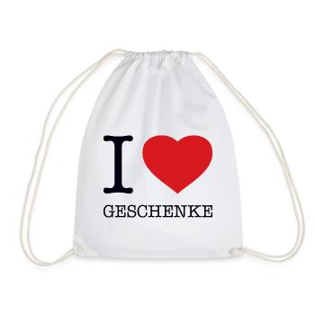 I love Geschenke - Turnbeutel - Weiß - Vorne