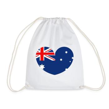 Drapeau australien avec cœur - Sac de sport léger - blanc - Devant