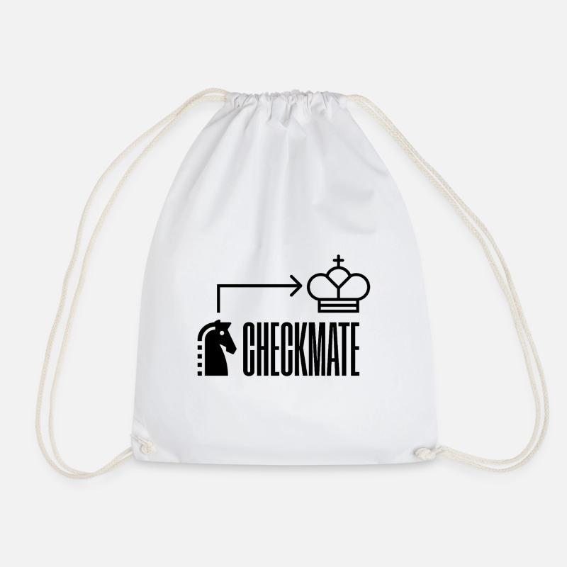 The Knight's Move - Drawstring Bag - white