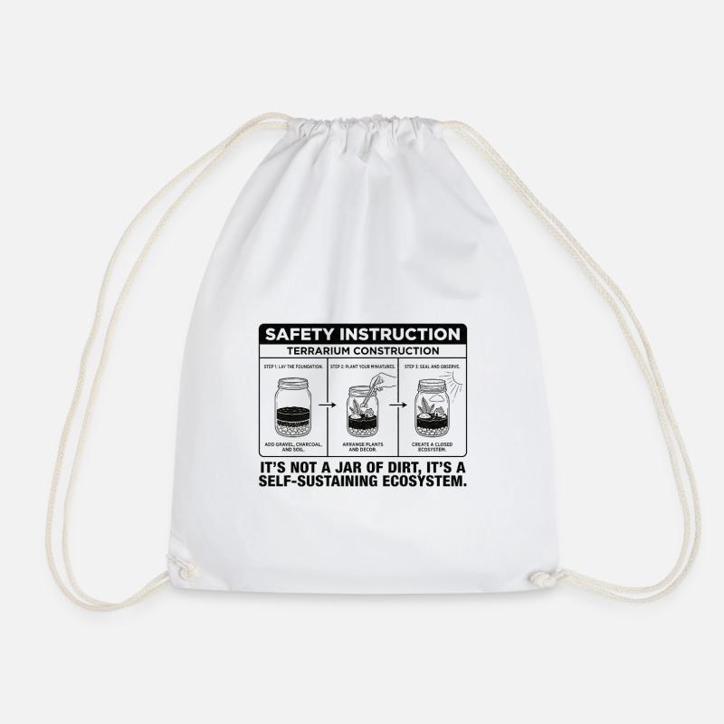 Terrarium Construction Guide: Not Just a Jar of Di - Drawstring Bag - white