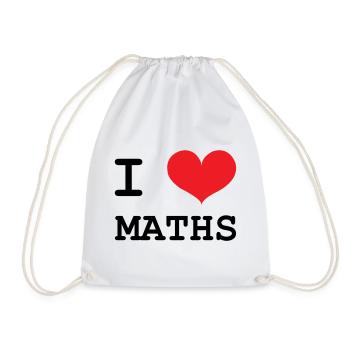 J'aime les Maths : Tee-shirt Passion Mathématiques - Sac de sport léger - blanc - Devant