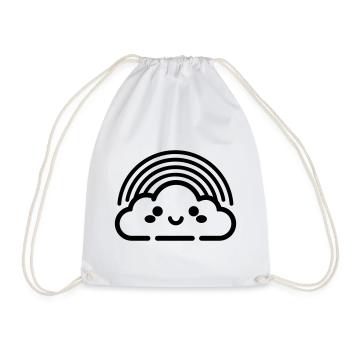 rainbow - Drawstring Bag - white - Front