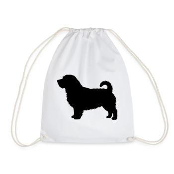 Norfolk-Terrier-Silhouette - Turnbeutel - Weiß - Vorne