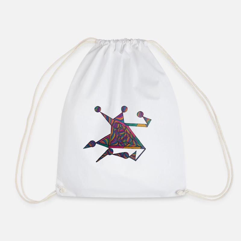 Geometric Colour Spirals - Martina Eßer - Drawstring Bag - white