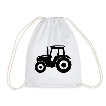 Tractor Silhouette - Drawstring Bag - white - Front