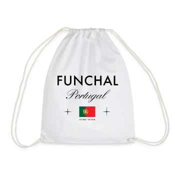 Funchal Portugal Koordinaten Reise Souvenir - Turnbeutel - Weiß - Vorne