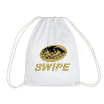 Golden Eye Halftone Swipe - Drawstring Bag - white - Front
