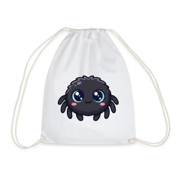 Niedliche, süße Cartoon-Spinne mit großen blauen Augen - Turnbeutel - Weiß - Vorne