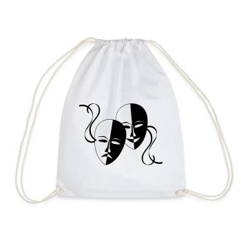 Mask, Masks, Masked, - Drawstring Bag - white - Front