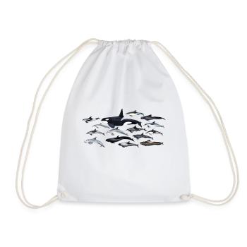 Dolphins - Dolphins - Dauphins - Delphinidae - Drawstring Bag - white - Front