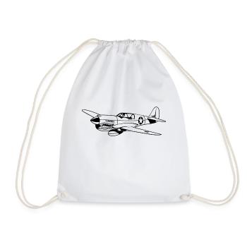 Fighter / pilote de chasse Warhawk 02_schwarz - Sac de sport léger - blanc - Devant