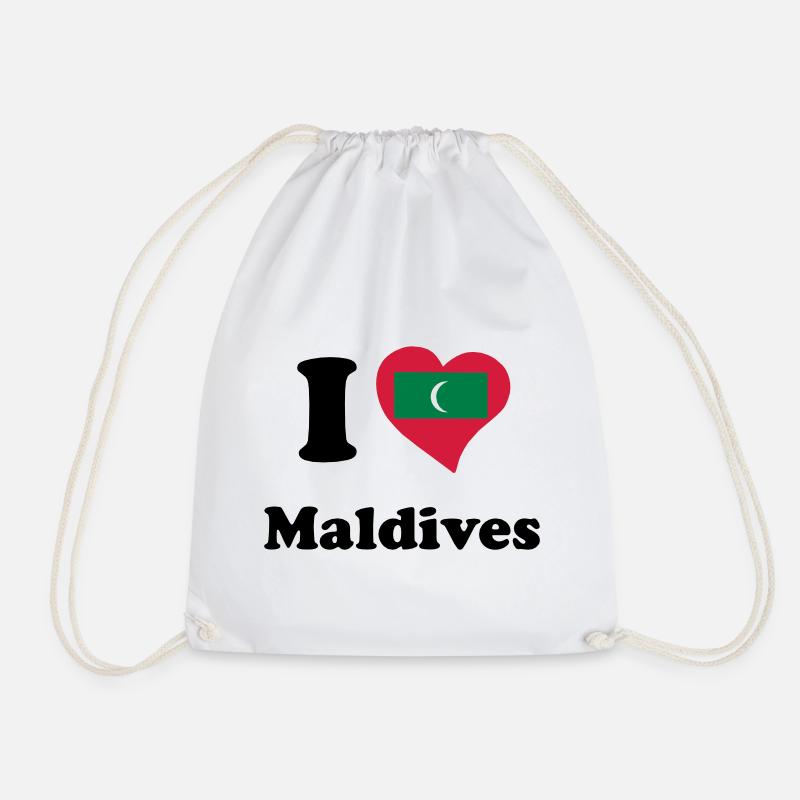 I love Maldives - Ich liebe Malediven - Turnbeutel - Weiß