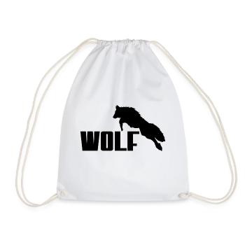 Wolf Logo - Turnbeutel - Weiß - Vorne