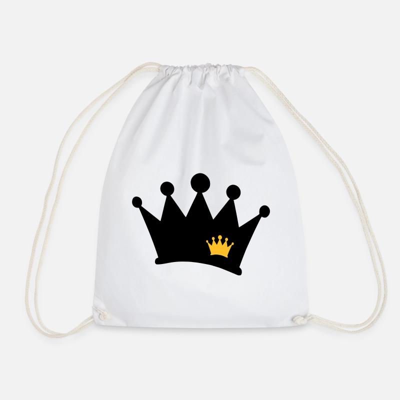 crown symbol - Drawstring Bag - white