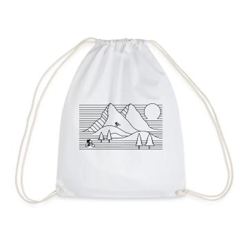 MTB mountain bike - Drawstring Bag - white - Front