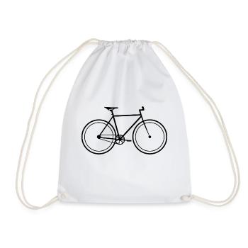 Fixie single speed bike - Drawstring Bag - white - Front