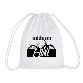 E-Bike Spruch Fahrrad Radfahrer Rad Geschenk - Turnbeutel - Weiß - Vorne