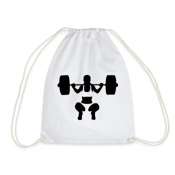 weightlifting - Drawstring Bag - white - Front