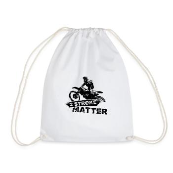 2 Stroke Matters, bike lovers motocross trial - Drawstring Bag - white - Front