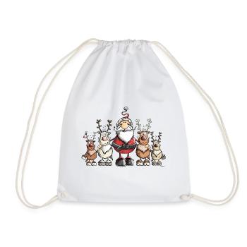 Père Noël avec des rennes - Sac de sport léger - blanc - Devant