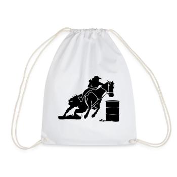 Pferdesport Westernreiten - Barrel Race - Turnbeutel - Weiß - Vorne