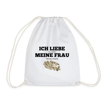 Ich liebe meine Frau Pelmeni Geschenk - Turnbeutel - Weiß - Vorne