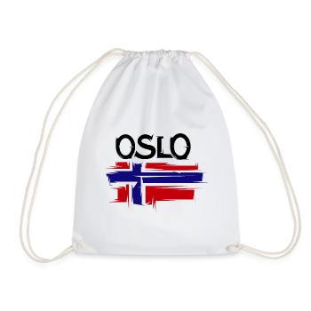Oslo Norwegen Logo Illustration Skandinavien - Turnbeutel - Weiß - Vorne