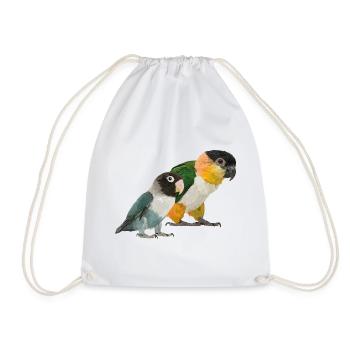 Caique und Agapornis - Turnbeutel - Weiß - Vorne