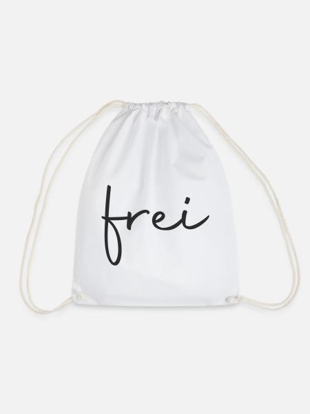 frei - frei sein - Turnbeutel - Weiß