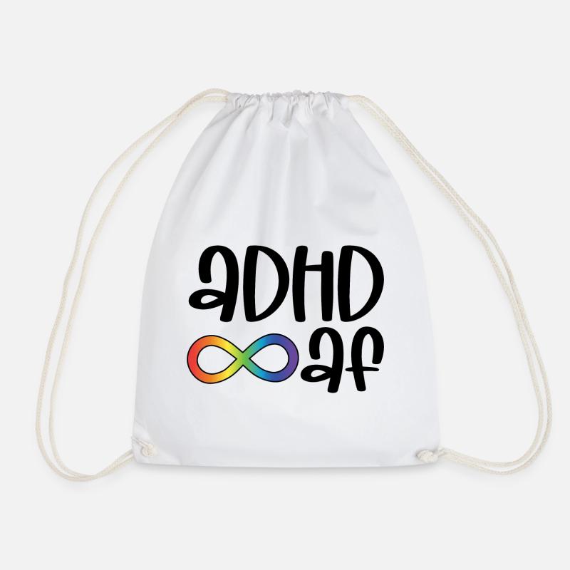 ADHD - Drawstring Bag - white