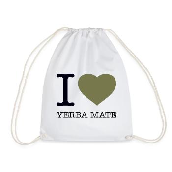 I LOVE YERBA MATE - Drawstring Bag - white - Front