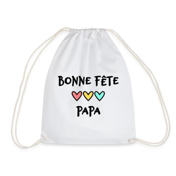 FÊTE DES PÈRES.BONNE FÊTE PAPA. PAPA. BONNE FÊTE - Sac de sport léger - blanc - Devant