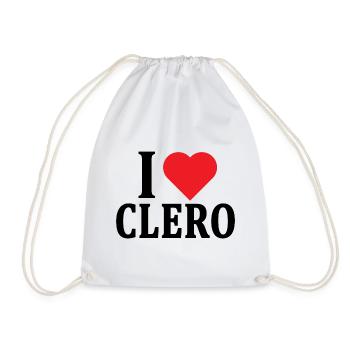 T-shirt I love Clergy t-shirt gift idea - Drawstring Bag - white - Front