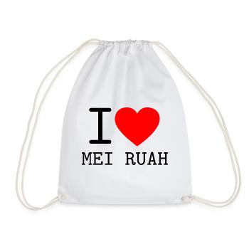 I love Mei Ruah Österreich Dialekt - Turnbeutel - Weiß - Vorne