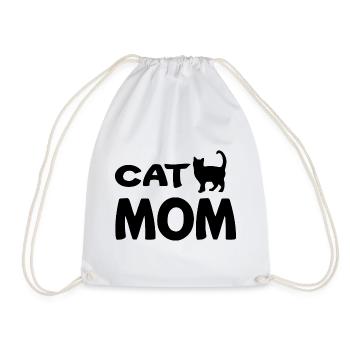 Cat Mom - Drawstring Bag - white - Front