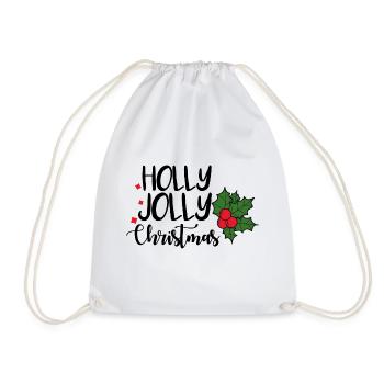 Holly Jolly Weihnachten - Turnbeutel - Weiß - Vorne