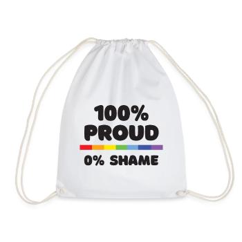 Pride Month - 100% stolz. 0% Scham - Turnbeutel - Weiß - Vorne